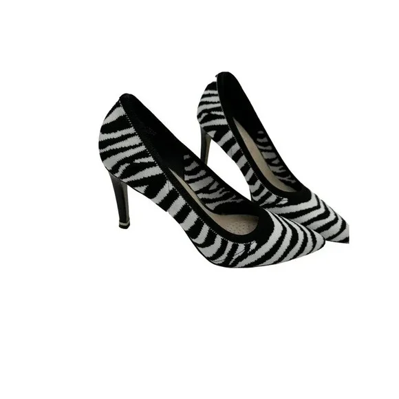 Kenneth Cole New York Zebra Print Heels Size 7.5 Animal Print Pointed Toe - Picture 2 of 5